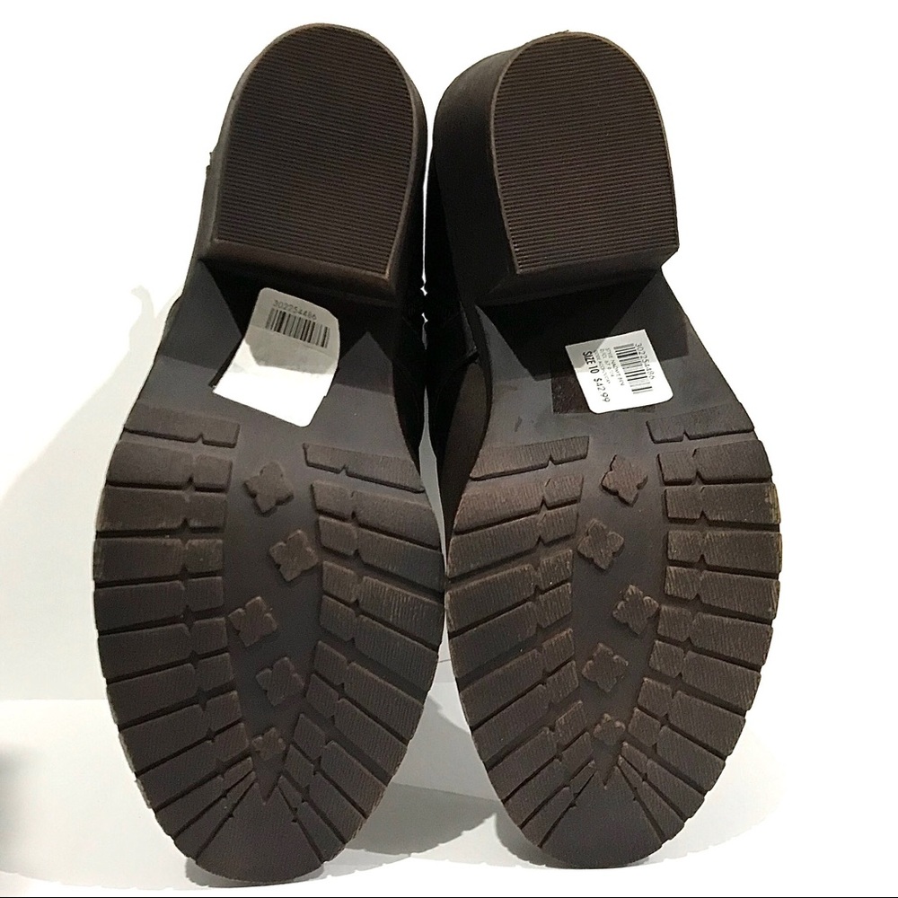 NWT Strappy Sweater Cuff Chunky Heel Ankle Boots - Picture 15 of 16